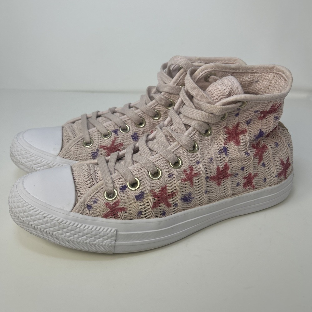 Converse Chuck Taylor All Star Hi Herringbone Mesh Barely Rose Size 9